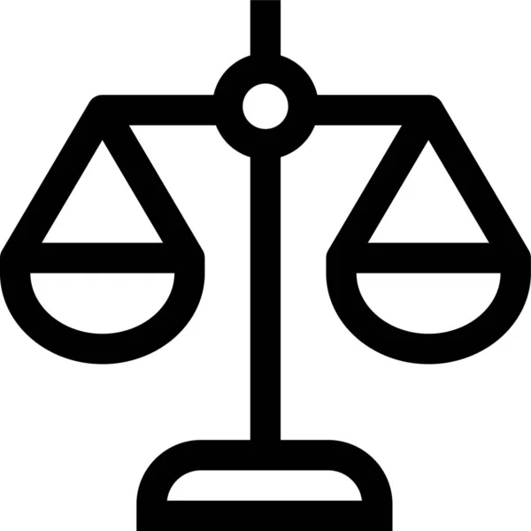Equilibrio Corte Icona Della Giustizia Stile Contorno — Vettoriale Stock