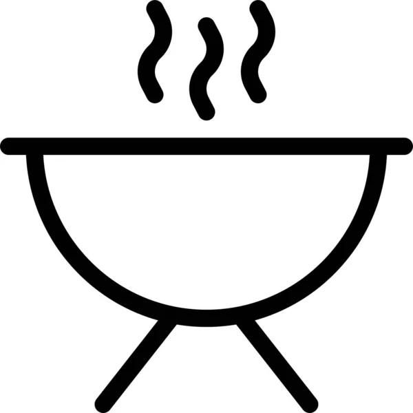 Koken Eten Voedsel Pictogram Grote Lijnen Stijl — Stockvector