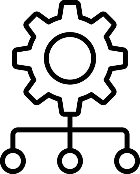 Cogwheel Setting Circle Icon Outline Style — Stock vektor