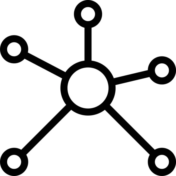 Ícone Rede Ligação Ligação Estilo Esboço — Vetor de Stock