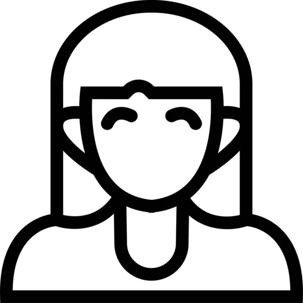 Niño Rubia Icono Femenino Estilo Del Esquema — Vector de stock