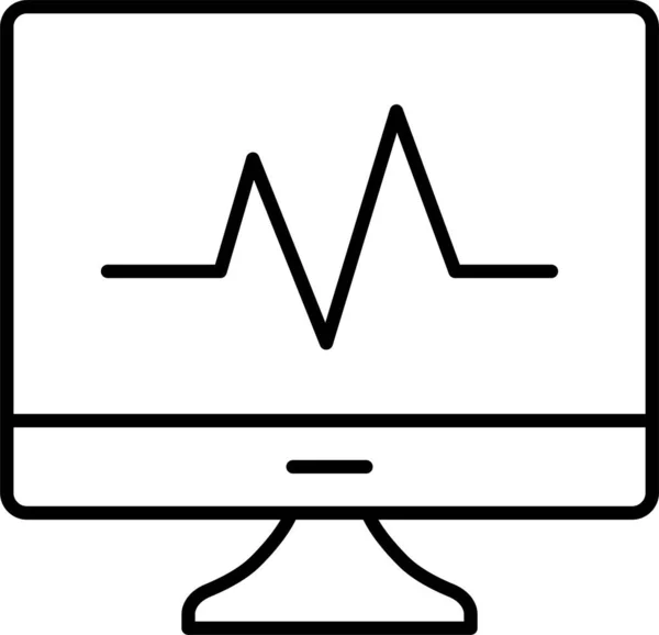Medical Monitor Pulses Icon Outline Style — Stock Vector