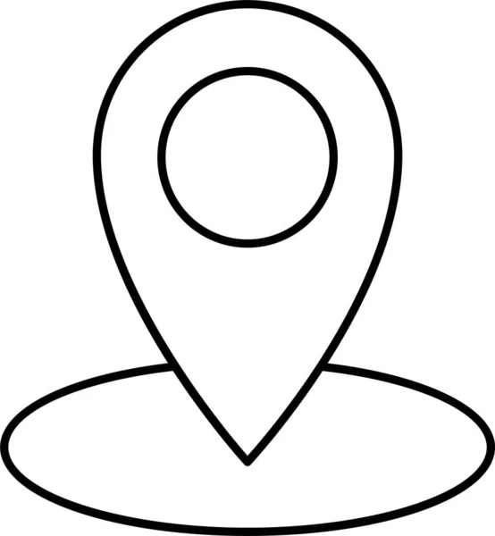 Gps Kaart Marker Pictogram Omtrek Stijl — Stockvector