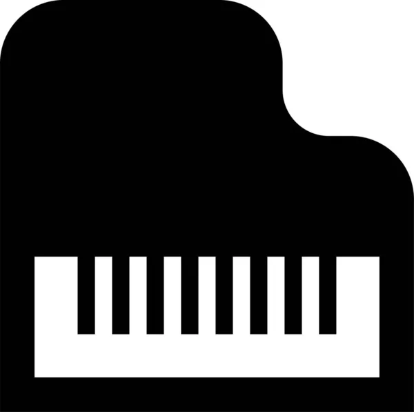 Klasszikus Zongora Fortepiano Eszköz Ikon Szilárd Stílusban — Stock Vector