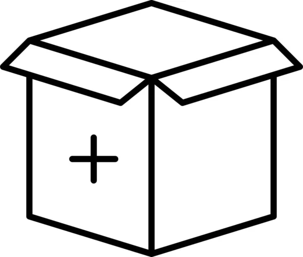 Κουτί Εικονίδιο Πακέτο Παράδοσης Στυλ Περίγραμμα — Διανυσματικό Αρχείο