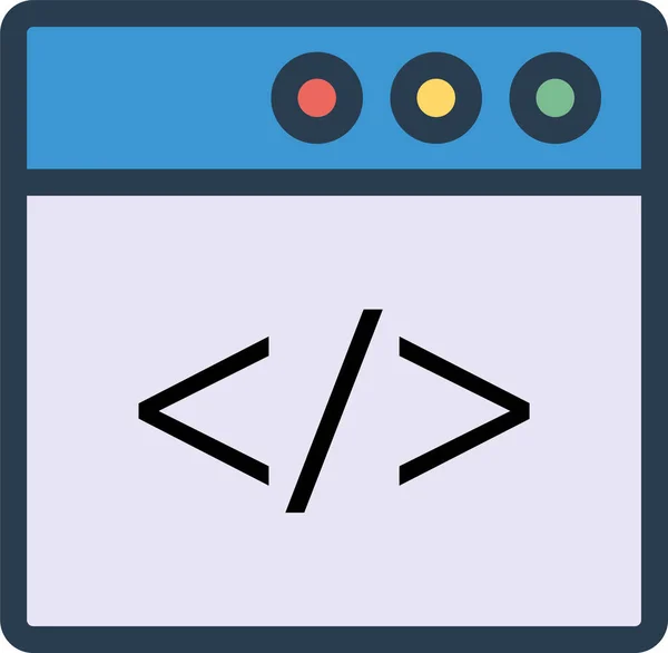 Coding Programming Scripting Icon Filled Outline Style —  Vetores de Stock