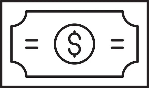 Cash Dollar Pay Icon Outline Style — стоковый вектор