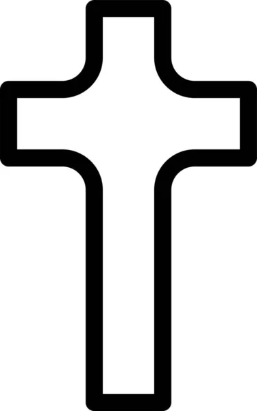 Церковний Хрест Священна Ікона Контурному Стилі — стоковий вектор