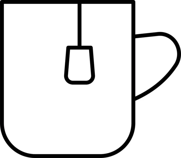 Tasse Icône Thé Chaud Dans Style Contour — Image vectorielle