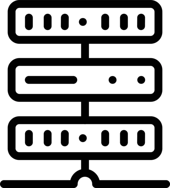 Icono Del Servidor Del Centro Datos Base Datos Estilo Esquema — Vector de stock