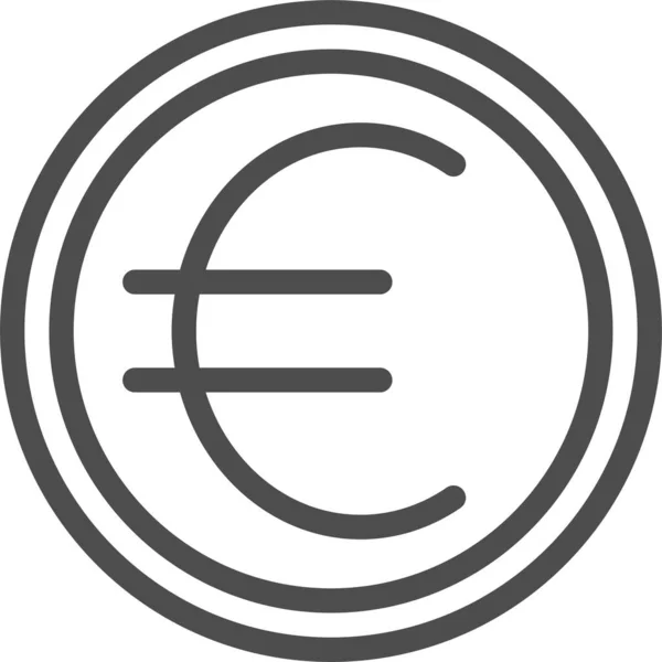 Euro Icône Web Illustration Simple — Image vectorielle