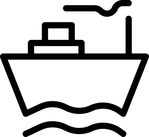 Hajó Sétahajó Ikon Körvonalazott Stílusban — Stock Vector