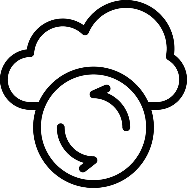 Αντίγραφο Ασφαλείας Εικονίδιο Βάσης Δεδομένων Σύννεφο Στυλ Περίγραμμα — Διανυσματικό Αρχείο