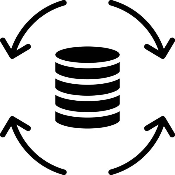 Icono Del Centro Datos Base Datos Estilo Sólido — Vector de stock