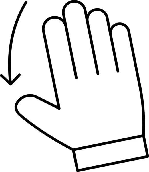 Icône Main Geste Vers Bas Dans Catégorie Geste Main Tactile — Image vectorielle