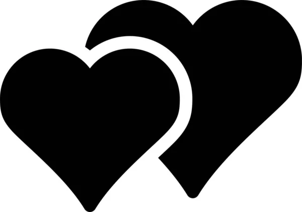 Care Heart Love Icon Solid Style — Stockvektor