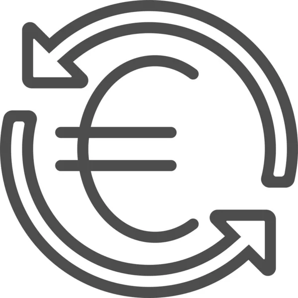 Šipky Konverze Měny Ikony Stylu Osnovy — Stockový vektor