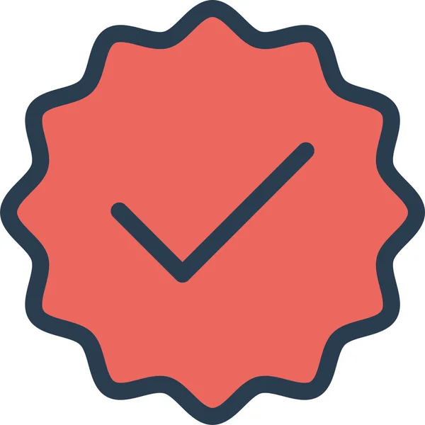 Badge Done Label Icon Filled Outline Style — Stock vektor