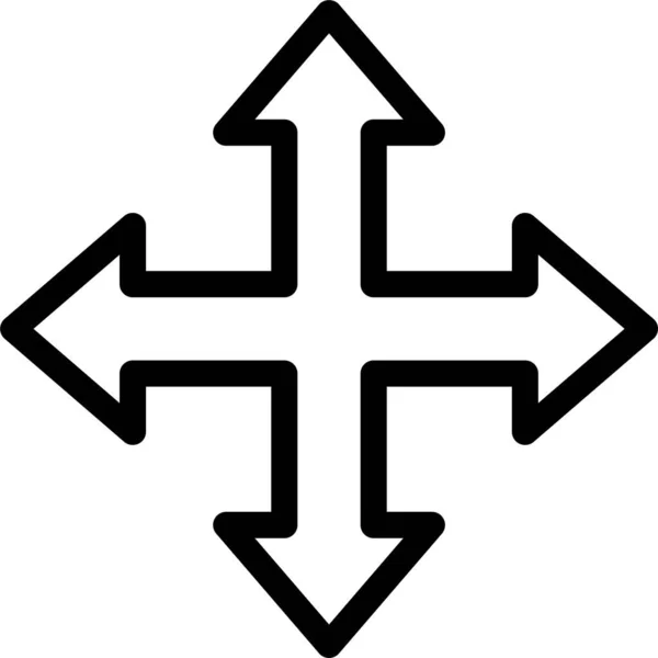 Иконка Направления Стрелок Стиле Контура — стоковый вектор