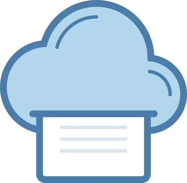 Ícone Compartilhamento Nuvem Documentos Estilo Plano — Vetor de Stock