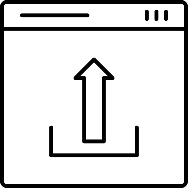 Browser Page Upload Icon Outline Style — Stockvektor