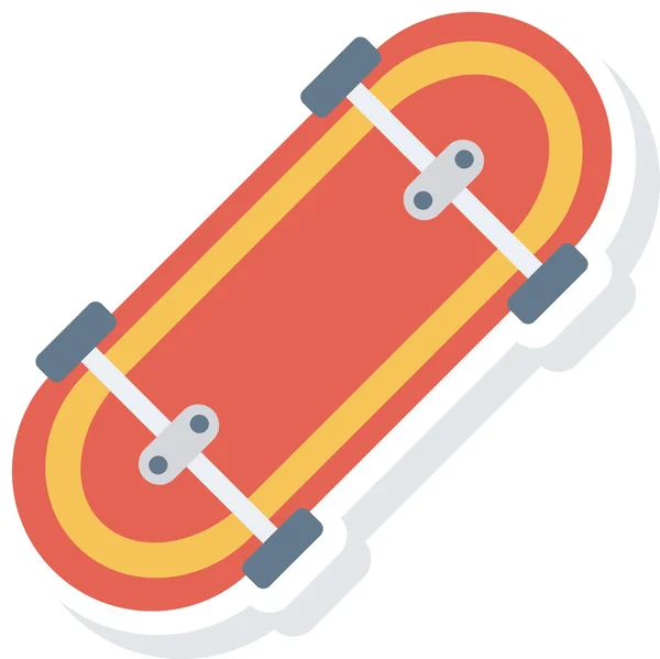 Scatting Deska Ikona Skateboard Plochém Stylu — Stockový vektor