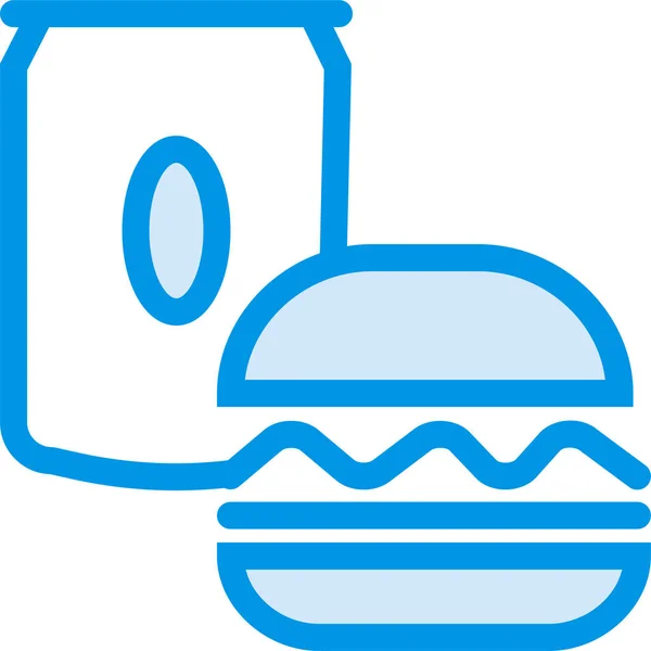 Burger Drink Food Icon Filled Outline Style — Vetor de Stock