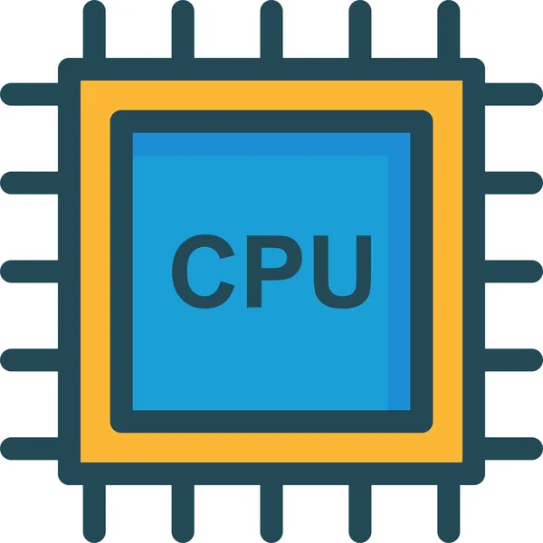 Chip Cpu Hardware Icoon Gevulde Outline Stijl — Stockvector