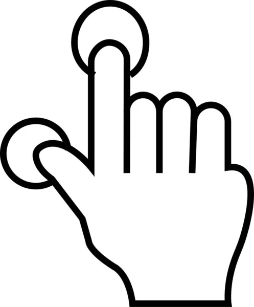 Klicka Finger Gest Ikon Kontur Stil — Stock vektor