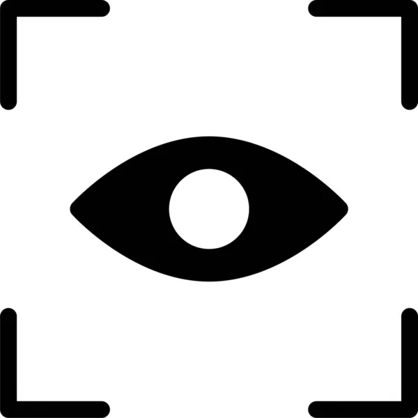 Icono Enfoque Globo Ocular Captura Estilo Sólido — Archivo Imágenes Vectoriales
