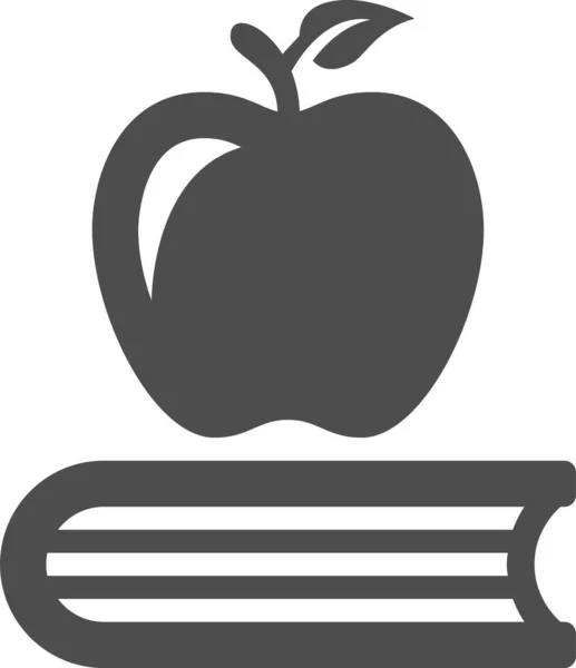 Apfelbuch Frucht Ikone Soliden Stil — Stockvektor