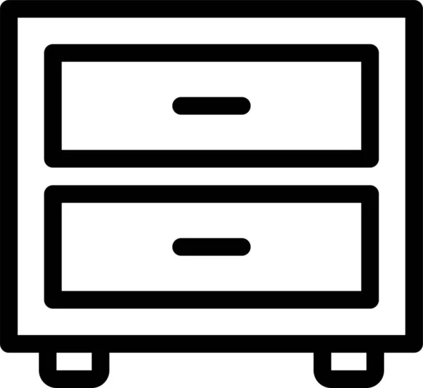 Cabinets Drawer Kitchen Icon Outline Style — Vettoriale Stock