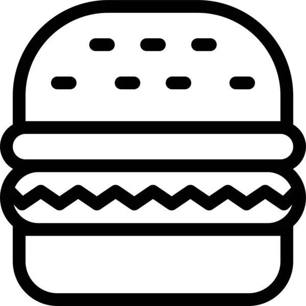 Burger Eat Eating Icon Outline Style —  Vetores de Stock