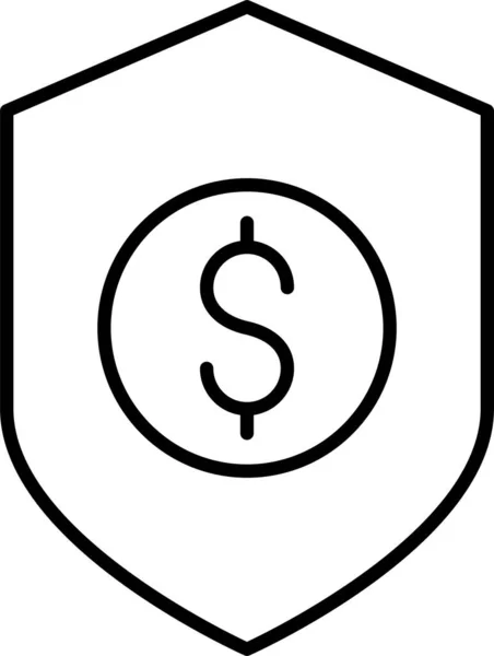 Dollar Finance Money Icon Outline Style — Stock Vector