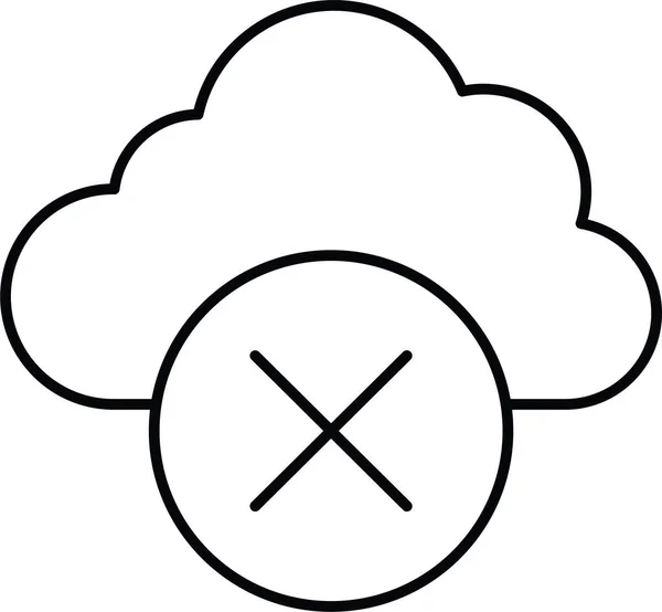 Anulować Ikonę Chmury Obliczeniowej — Wektor stockowy