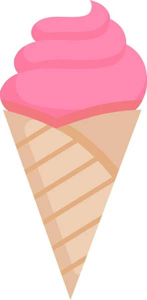 Kegel Dessert Frozen Icon Flachen Stil — Stockvektor