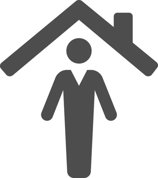 Man House Vector Icon White Background — Stockvektor