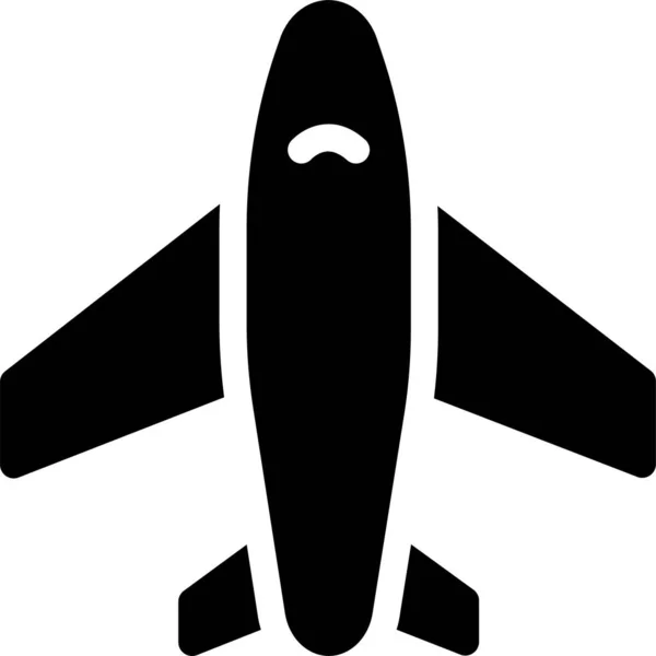Auto Letadlo Veřejná Ikona Pevném Stylu — Stockový vektor