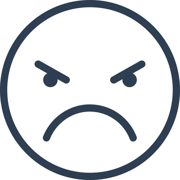 Θυμωμένο Εικονίδιο Emoticon Avatar Στυλ Περίγραμμα — Διανυσματικό Αρχείο