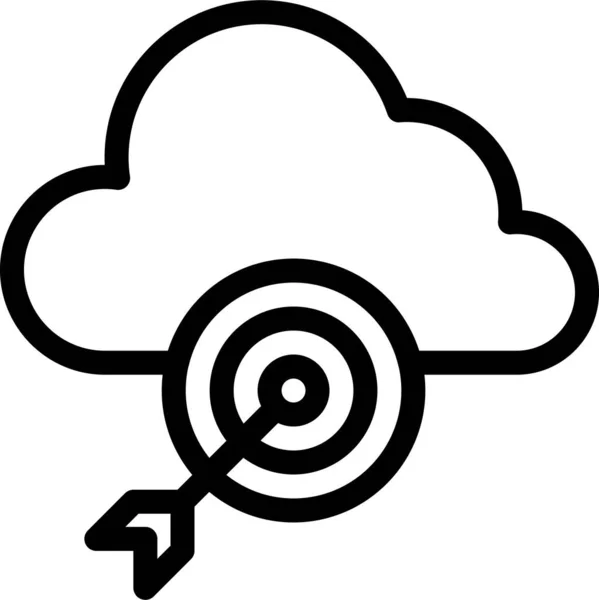 Achievement Cloud Server Icon Outline Style — 图库矢量图片