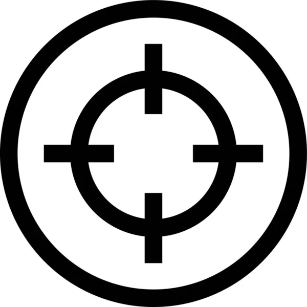 Crosshair Foco Disparar Icono Estilo Del Esquema — Archivo Imágenes Vectoriales