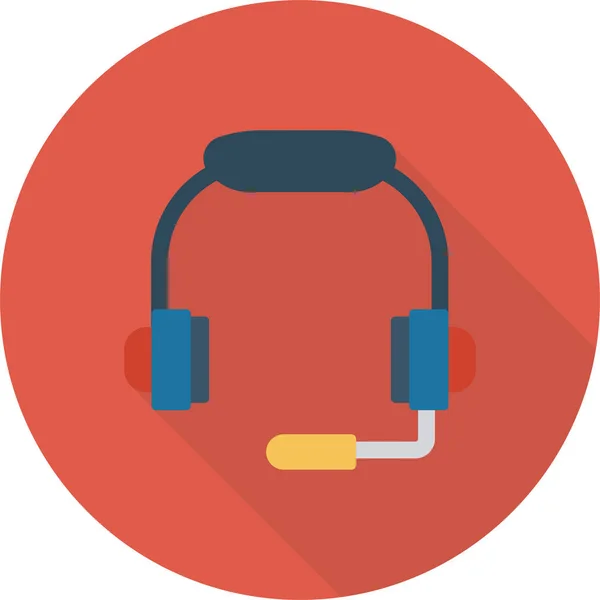 Headphone Help Services Icon Flat Style — Stock Vector