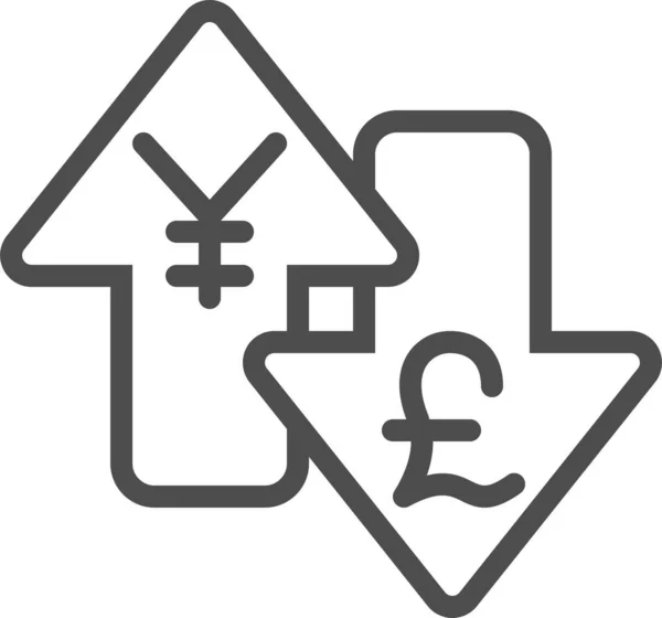 Conversion Currency Exchange Rate Icon Outline Style — Vetor de Stock
