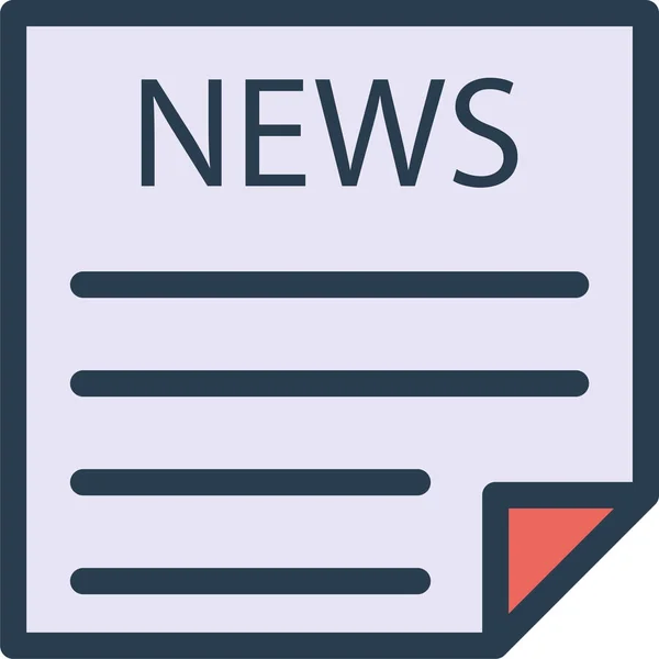 Artículo Noticias Periódico Icono Estilo Contorno Lleno — Vector de stock