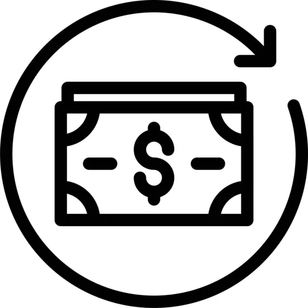 Δολάριο Ανταλλαγή Εικονίδιο Χρηματοδότησης Στυλ Περίγραμμα — Διανυσματικό Αρχείο