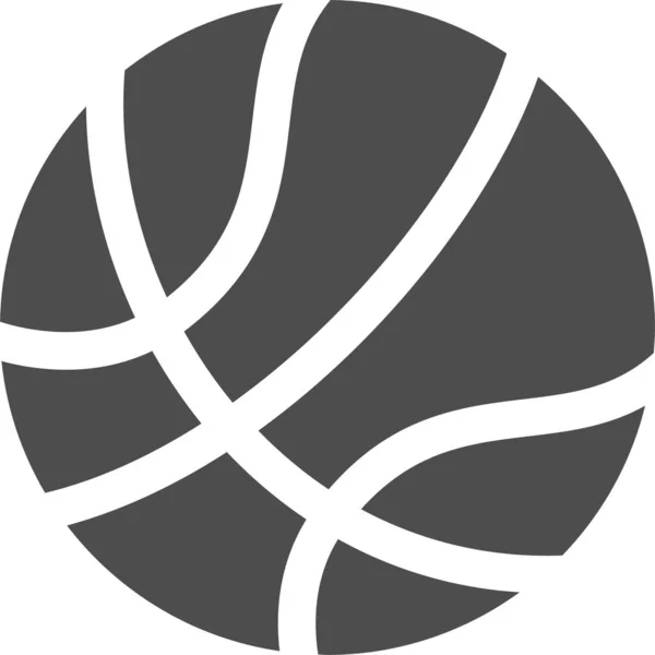 Pelota Baloncesto Icono Juego Estilo Sólido — Vector de stock