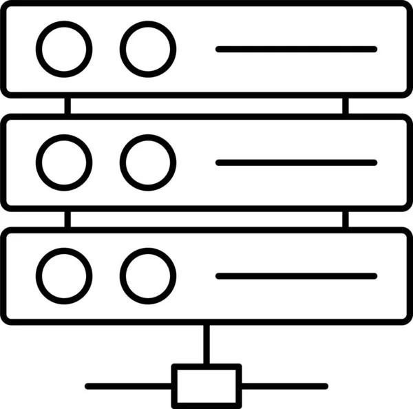 轮廓式连接数据库网络图标 — 图库矢量图片
