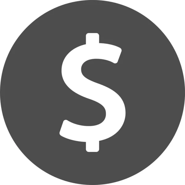 Munt Dollar Financiën Pictogram Solide Stijl — Stockvector