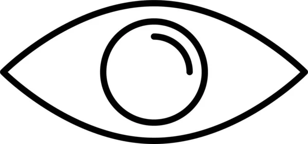 Icona Vista Occhio Bulbo Oculare Stile Contorno — Vettoriale Stock