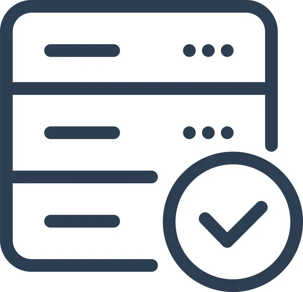 Checkmark Database Icon — Image vectorielle